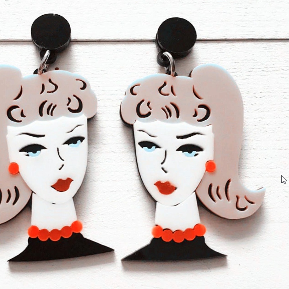 Boutique 80s Style 3.5" Bold Earrings. NEW!